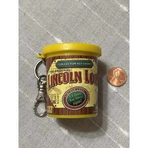 Vintage Hasbro Lincoln Logs keychain miniature - building set of 22 pieces